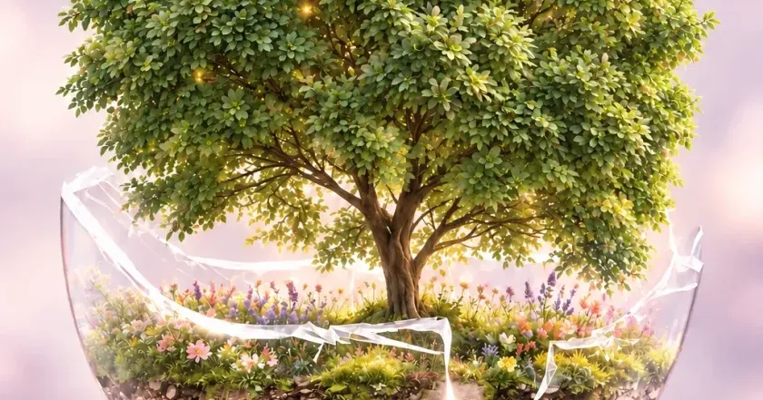 Illustration : un arbre et ses racines, symbole de l'histoire familiale
